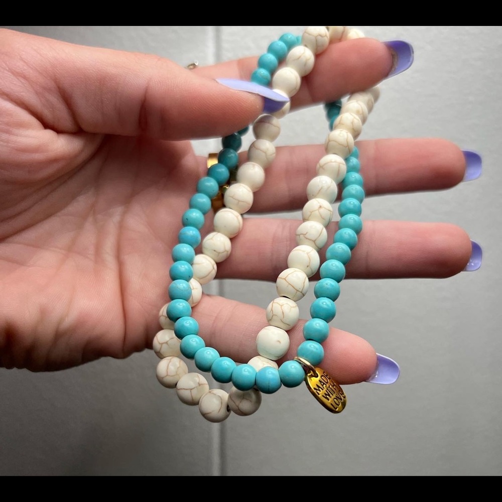 Handmade “beach babe” anklet set